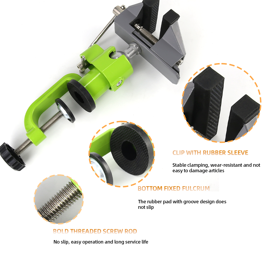 ALLSOME-tornillo de Banco giratorio Universal de aluminio, herramienta fija de 3 ", 360 grados