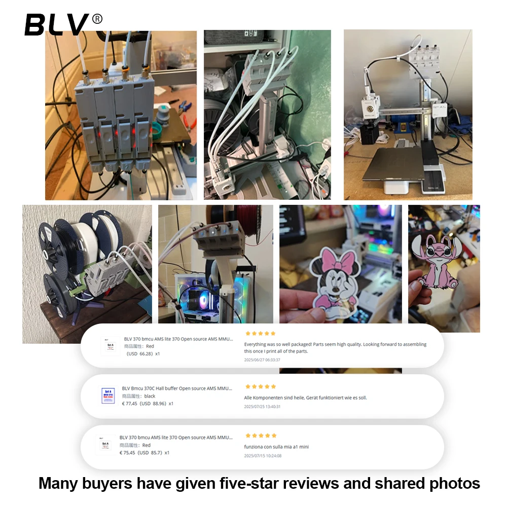 BLV BMCU 370C soluções AMS MMU de código aberto AMS lite 370 130 BMCU370 suporte para recarga automática fazenda