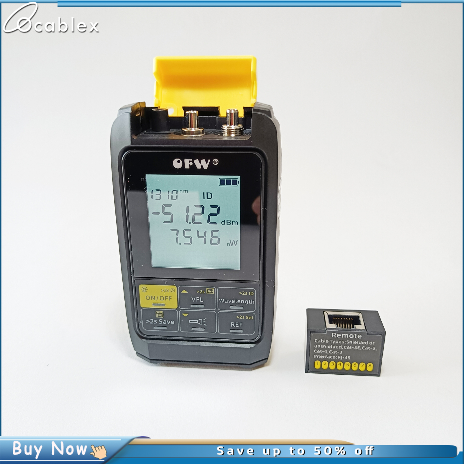 4in1 แบตเตอรี่ชาร์จ Optical Power Meter Visual Fault Locator เครื่องทดสอบสายเคเบิล 5 กม.20 กม.30 กม.VFL