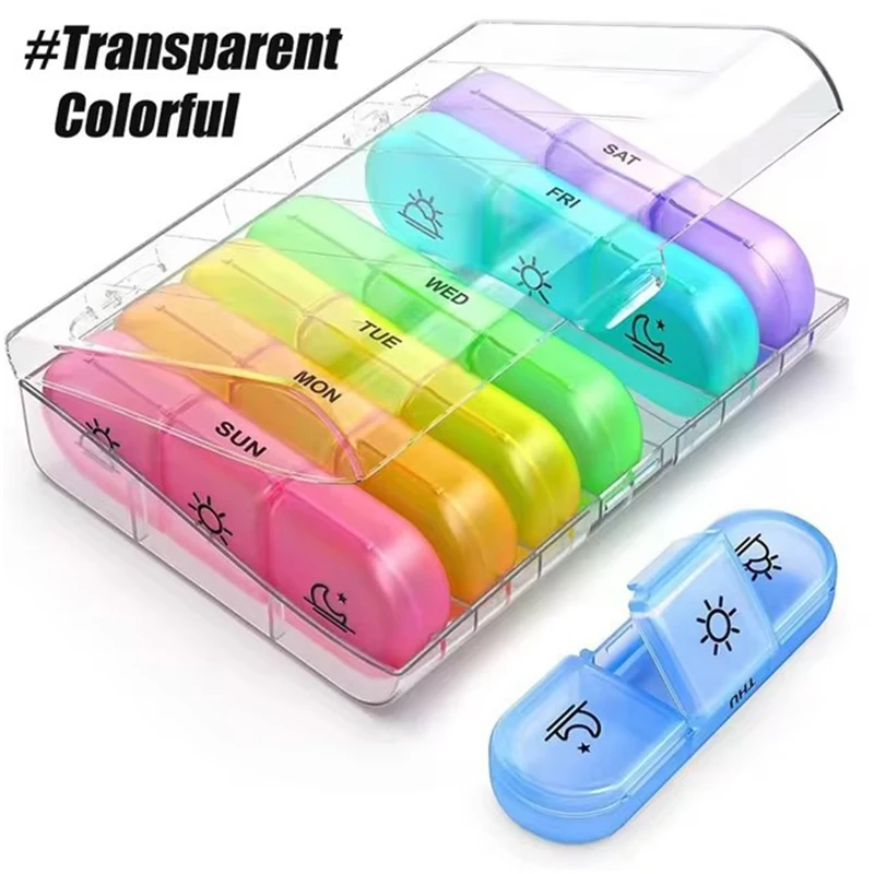 Portable Mini Multi-Compartment Medicine Box for Weeklong Use Seven-Day Dose Partition Travel-friendly Pill Organizer