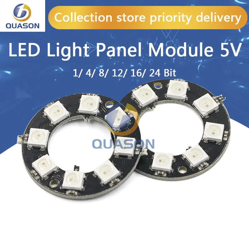 4 8 12 16 Kênh WS2812 WS2812B WS 2811 5050 RGB Đèn LED Bảng Điều Khiển Module 5V 1Bit 4Bit 8Bit 12Bit 16Bit 24Bit LED Rainbow Chính Xác