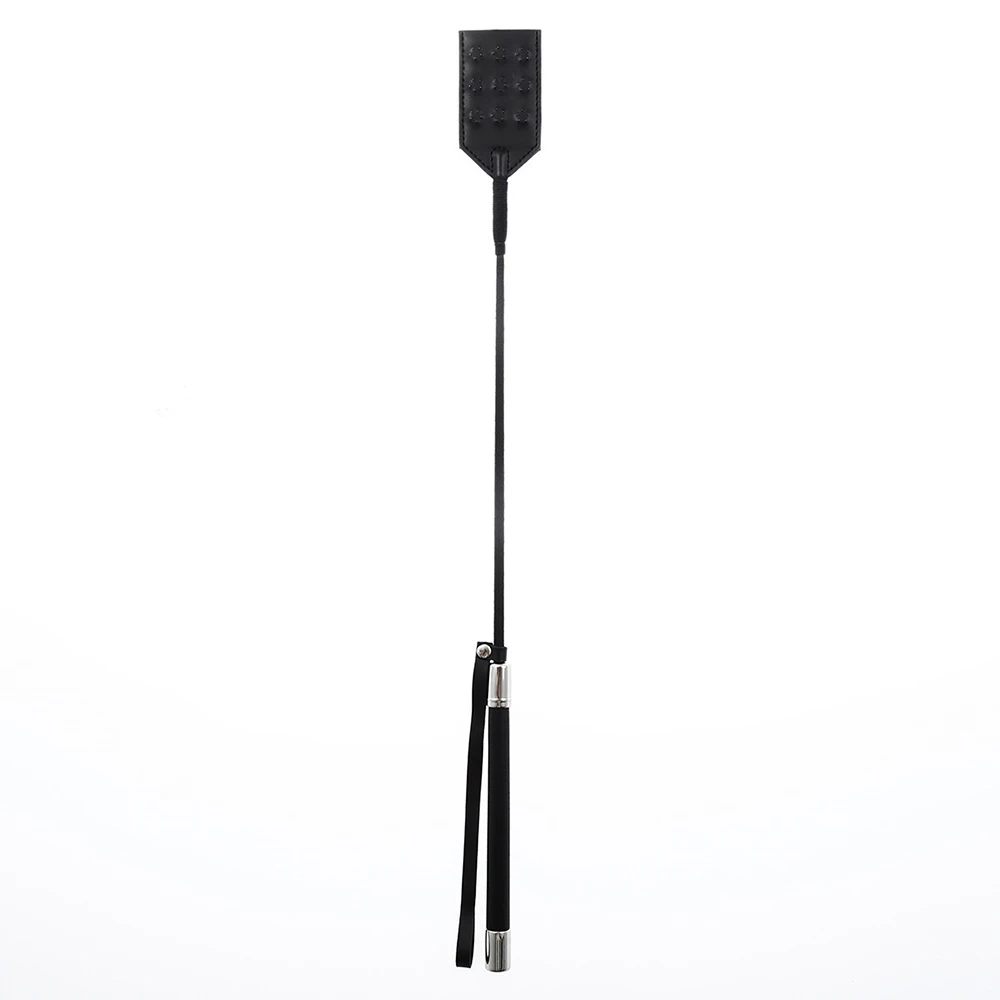 เพิ่มความเจ็บปวดสแตนเลส Spikes ยาว 52 ซม. PU หนัง Spanking Paddle Slapper แส้สําหรับม้า