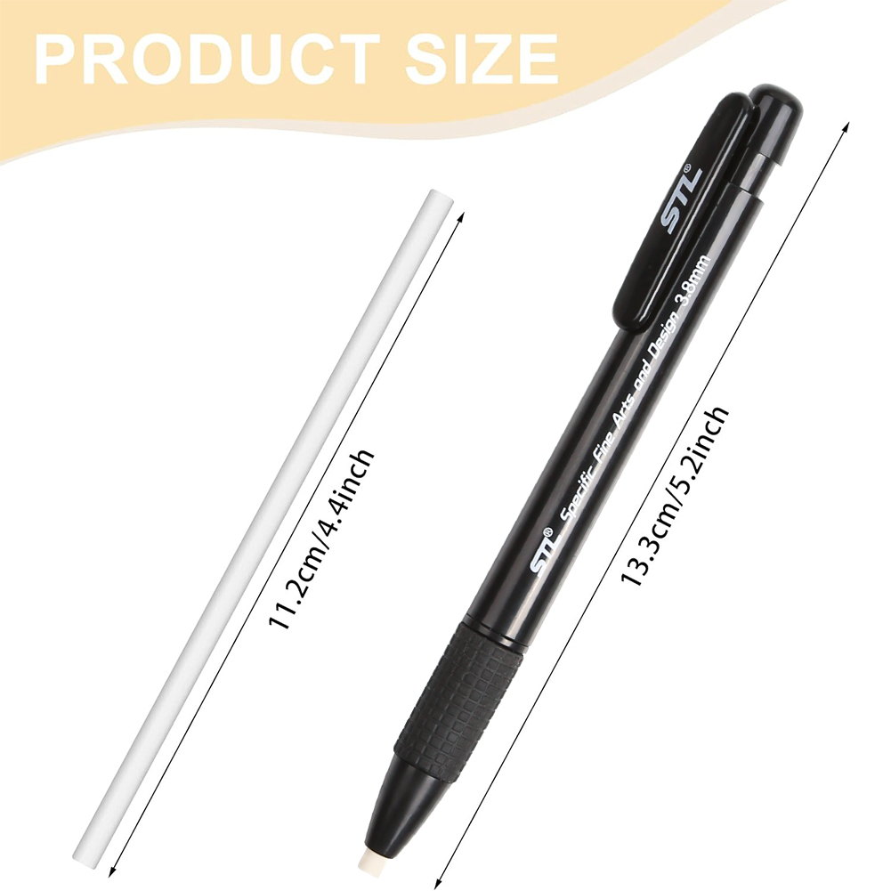 3.8 mm Eraser Retractable Automatic Pencil Rubber High Precision Eraser Correction Tools with 5 Refill School Office Stationery