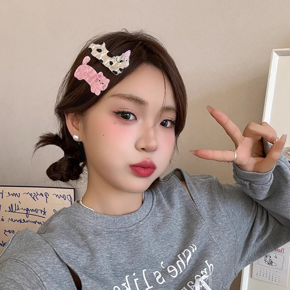 Uroczy kapelusz dla psa z kreskówki, spinka do włosów Katie, akrylowa świąteczna spinka do włosów, słodka spinka do włosów z motywem zwierzęcym, damska ozdoba do włosów