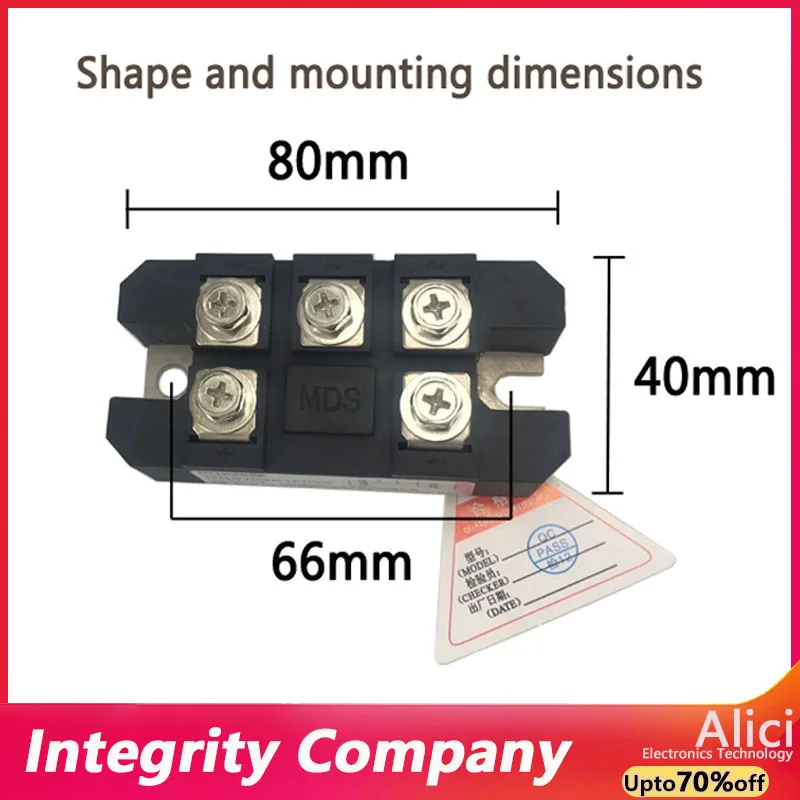 MDS150A1600V Three phase rectifier bridge 12V 24V 36V 48V 220V 480V 600V AC-DC high-power module 150Amp 1600V