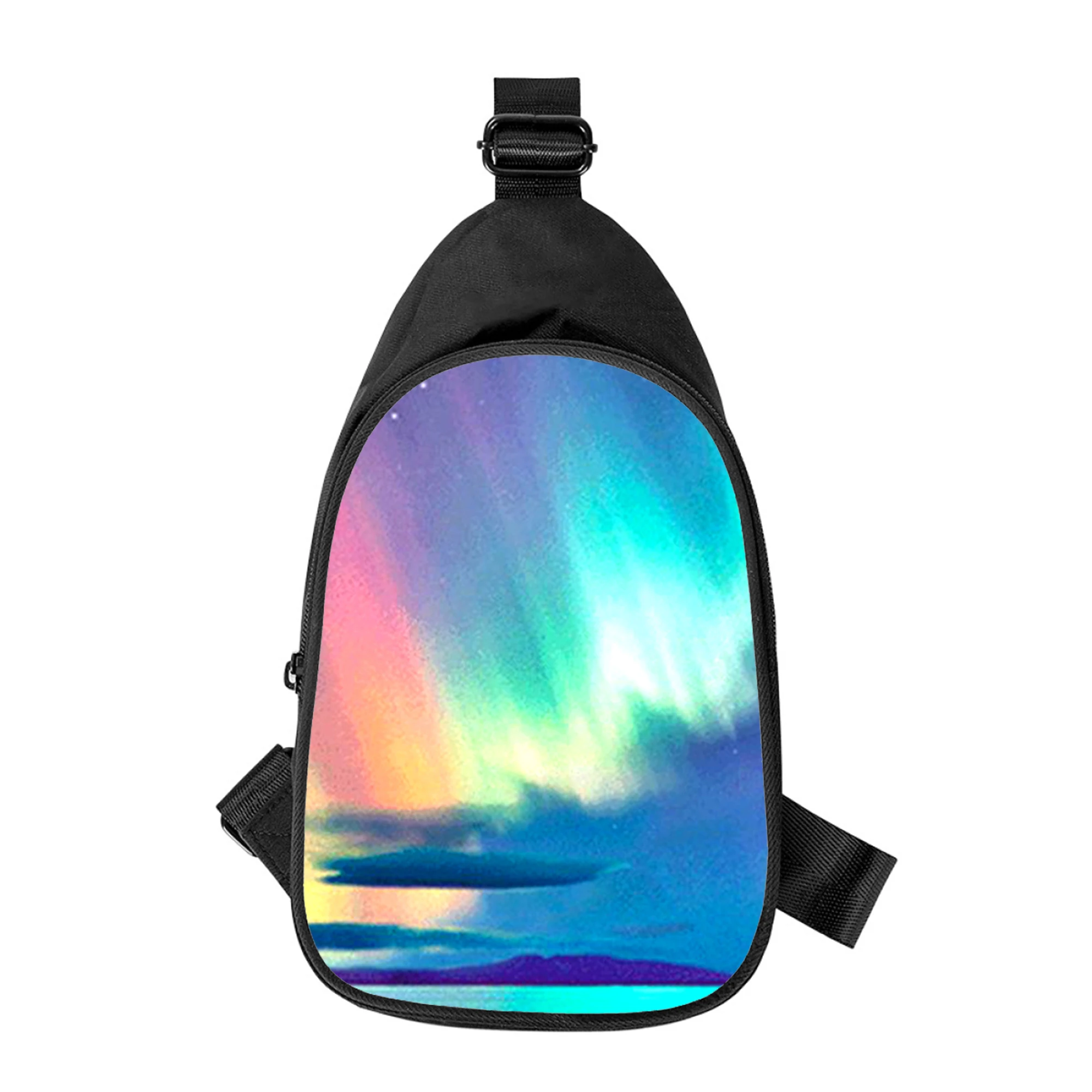Nordlichter Himmel 3D-Druck neue Männer Kreuz Brusttasche diagonal Frauen Umhängetasche Ehemann Schule Hüft tasche männliche Brust packung