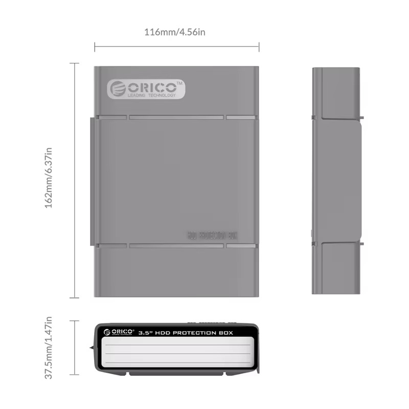 Orico PHP-35 caixa de disco rígido saco de armazenamento à prova de choque caixa de proteção de disco rígido de 3,5 polegadas capa protetora com função à prova d'água
