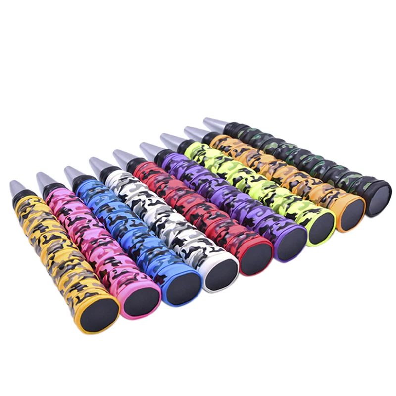 Bande antidérapante pour raquette absorbante, poignée pour Tennis, Badminton, emballage de Camouflage, bande anti-transpiration antidérapante