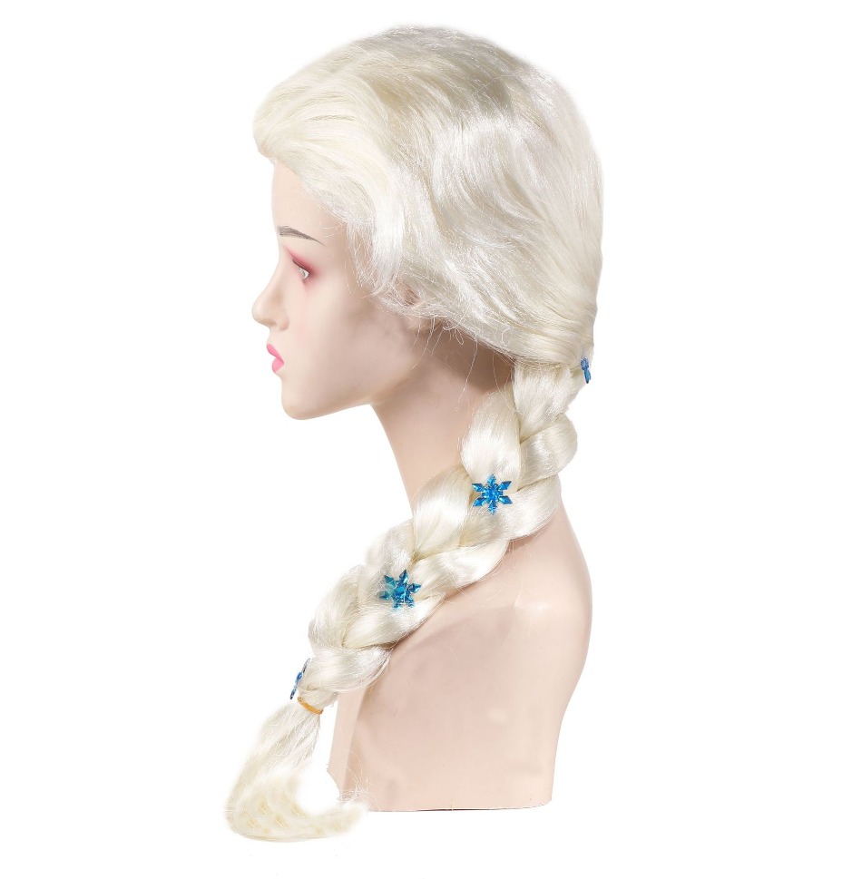 Prinzessin Mädchen Elsa Cosplay Perücke Nette Schnee Königin Dress Up Braid Elsa Haar Cosplay Perücken Halloween Karneval Purim Maskerade Party