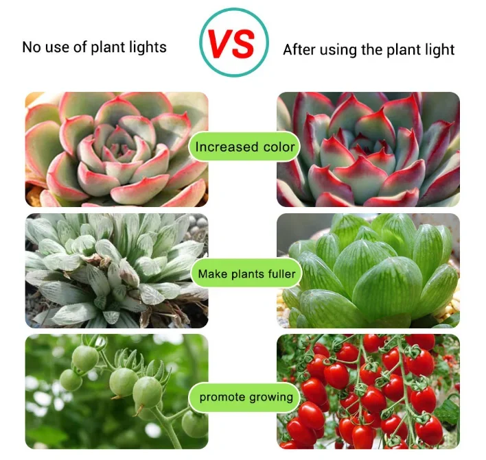 Lâmpada led para cultivo em estufas e hidropônicos, luz com espectro completo, usb, chip phyto 0.5m, 1m, 2m, 2835