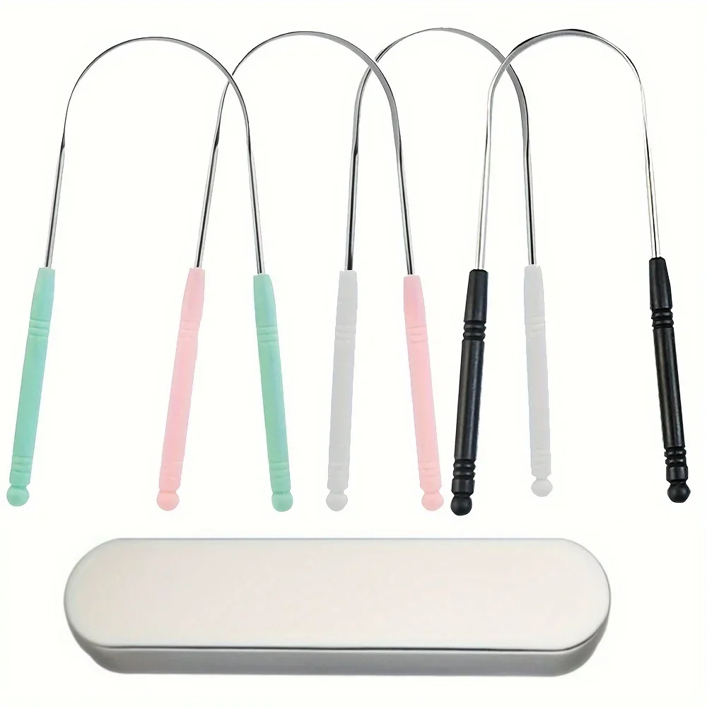 Rascador de lengua de acero inoxidable, limpiador de lengua Oral, cepillo de dientes, higiene bucal, raspador de Tounge de alta calidad, 1 Uds.