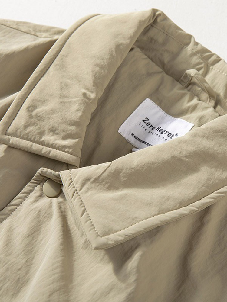 Jaqueta Masculina de Aodão para Inverno Leve Impermeável de Crimento Médio Aquecida com Enchimento de Aodão Casual Sim...