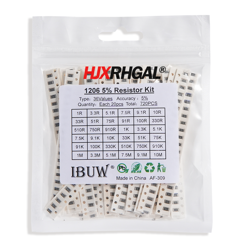 0402 0805 0603 1206 2512 1210 SMD Resistor Kit Assorted Kit Sample Kit 10/20/33/36/60/80 Values 1K 10K 20K 100K 100 200 220 ohm