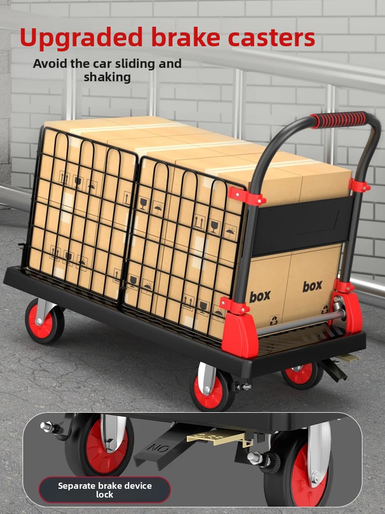 Set Up Stalls, Supermarket Picking Garbage, Trolley Pulling Goods, Fence Trolley, Moving Truck,  Cart, Flatbed