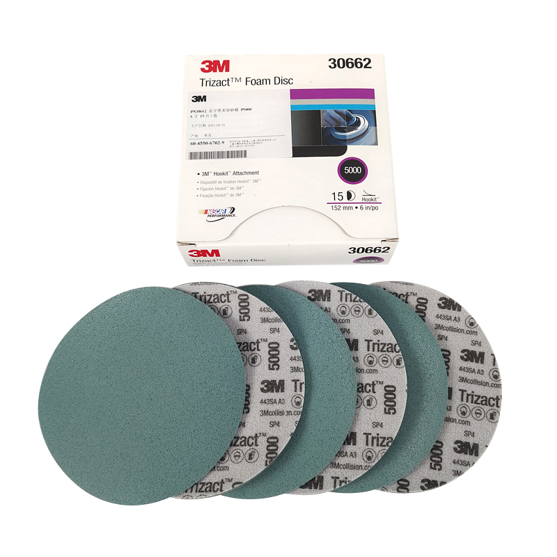 3M 30662 Trizact Foam Disc Pyramid Sandpaper 6 Inch 152mm Car Polishing Flocking Disc Finely Polished 5000 Grit Abrasive