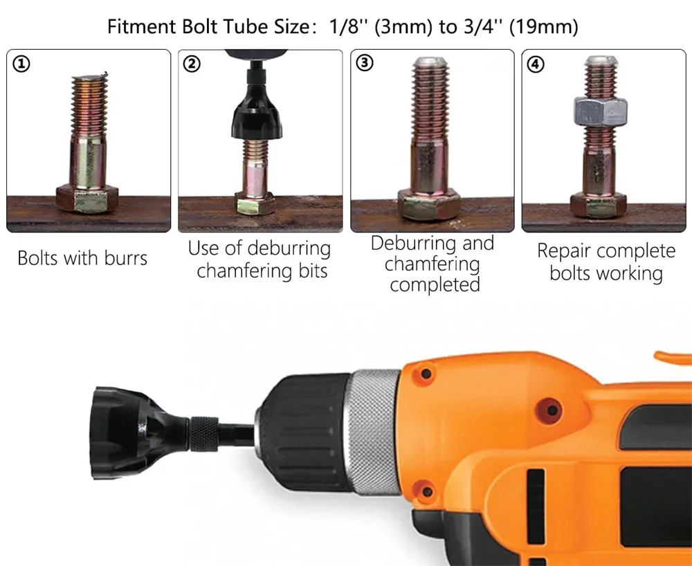 Deburring External Chamfer Tool Carbide Burr Blade Hard Sharp Metal Trimming Drill Bit Internal Countersink Steel Copper Screw