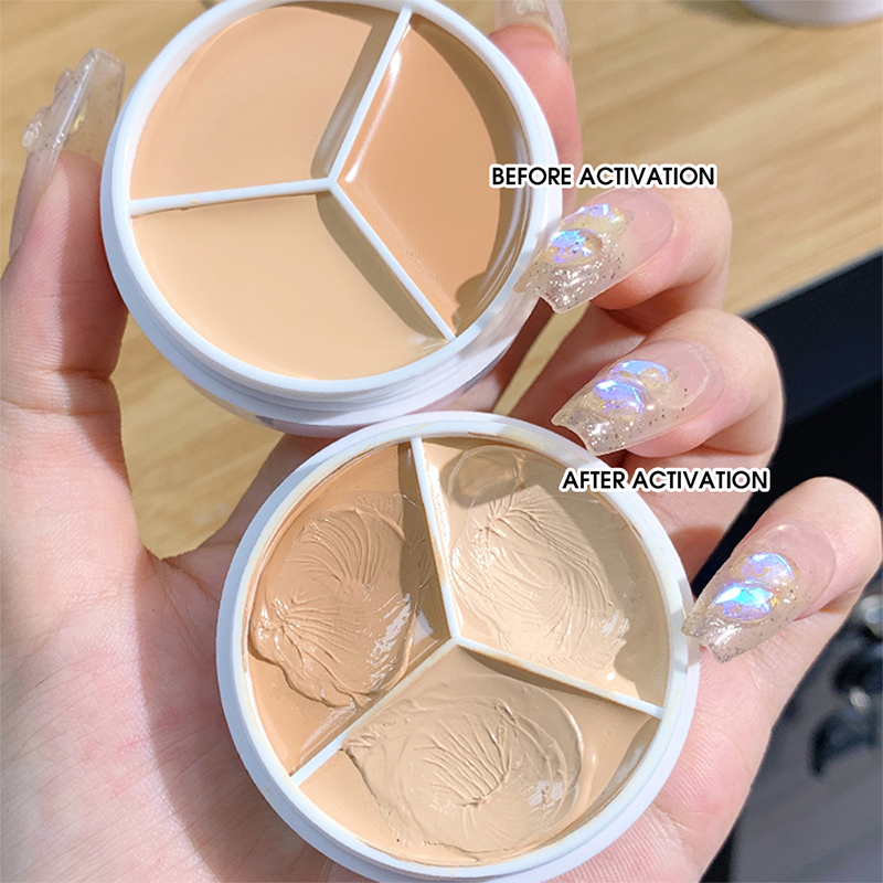 XIXI Pure Holding Makeup Correttore a tre colori Spot Acne Stampa Fondotinta riparatore Cerchi scuri non sono facili da attaccare in polvere
