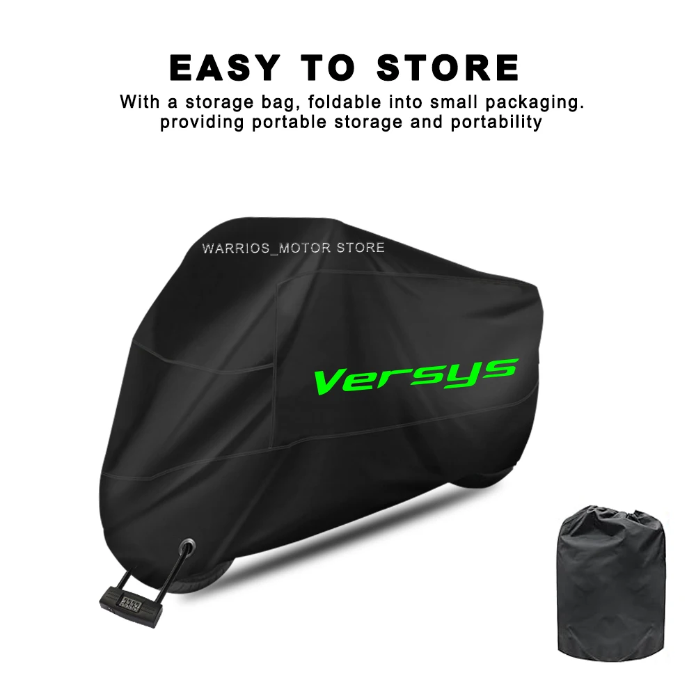 Cubierta impermeable para motocicleta Kawasaki VERSYS Versys, protección UV, a prueba de polvo, a prueba de nieve, para exteriores, lluvia