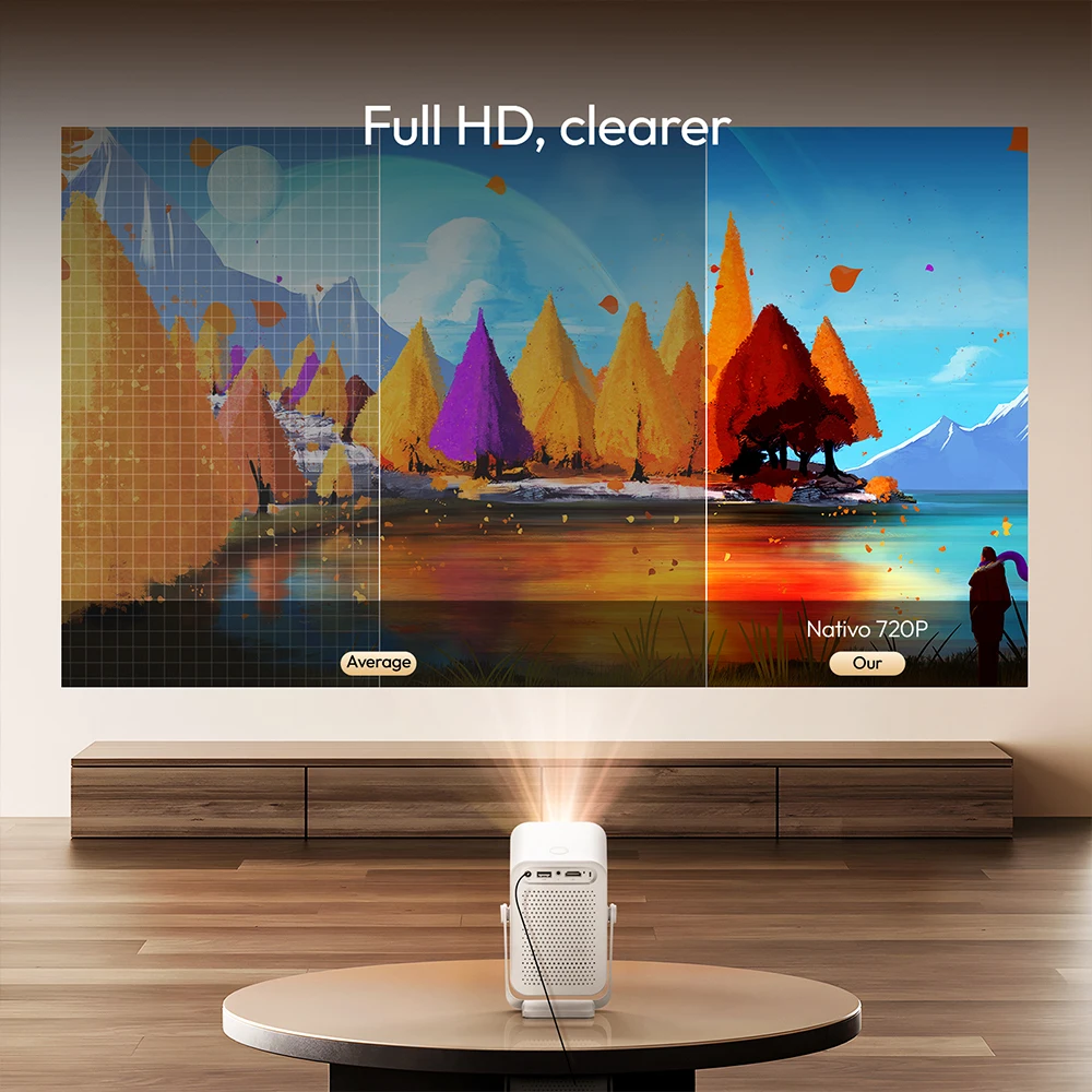 Vevshao A15 Projetor Inteligente Portátil Android 13 Projetor Dual WiFi Auto Keystone Focus Pocket Beamer Home Reunião Video Cinema
