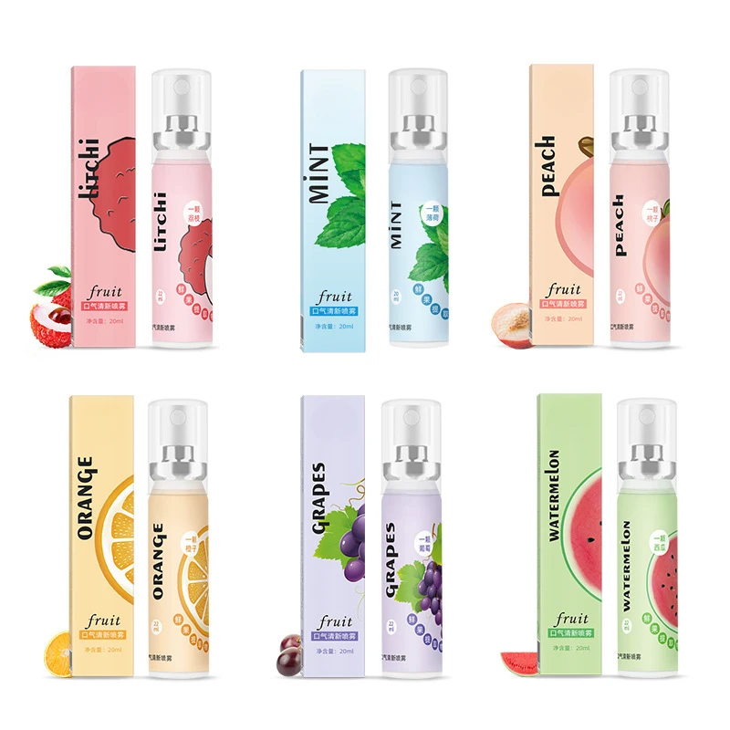 20ml Long lasting Mouth Freshener Spray Fruity Oral Spray Remove Bad Breath Portable Breath Fresh Refreshing Oral Care Wholesale