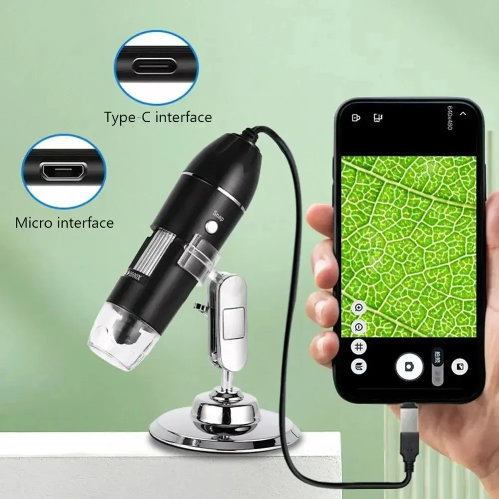 Câmera de microscópio digital 3 em 1, tipo c, usb, eletrônico portátil 500x/1000x/1600x para solda, lupa led, reparo de celular