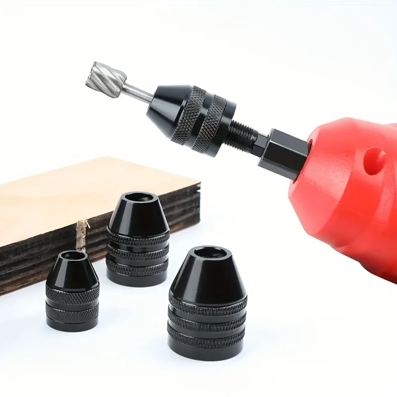 Eyless Drill Chuck 0.3-8mm Self-Tighten Electric Drill Bits Collet Fixture Tools 1/4" Hex Shank Quick Change Converter