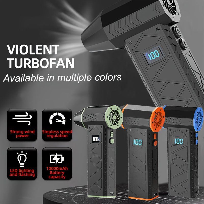 180000RPM Mini Turbo Jet Fan Electric Air Duster Adjustable wind speed Turbo Violent Blower Rechargeable with Light Car Cleaning