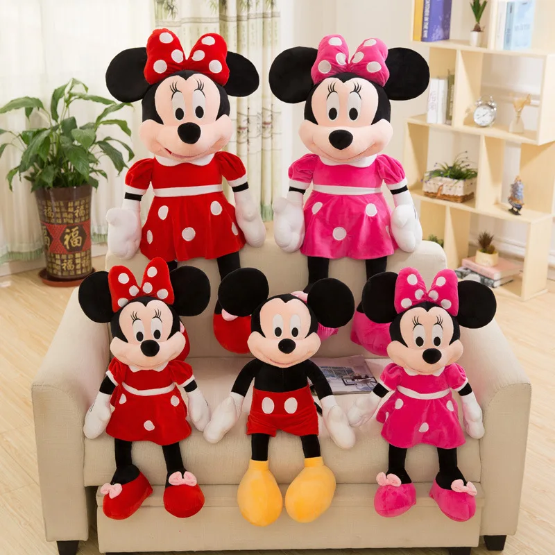 Disney Mickey Mouse Minnie Plüschpuppen Tier Stofftiere Geburtstagsgeschenk Weihnachtsgeschenk für Kinder Niedliche Mickey Minnie präsentiert