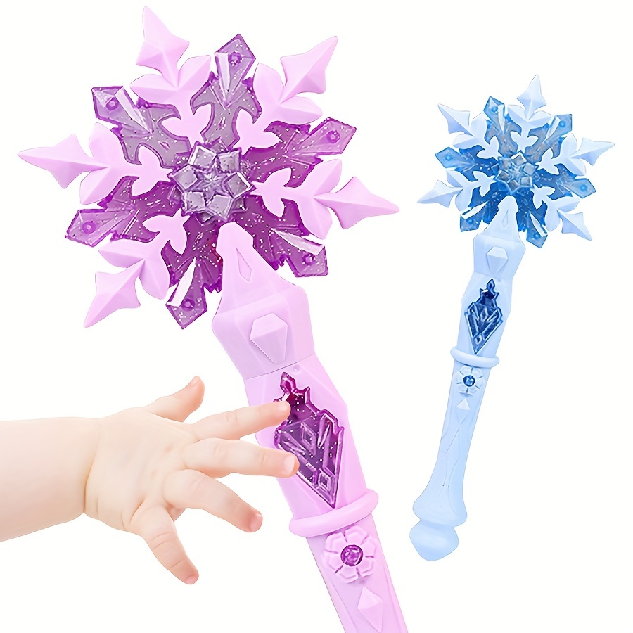 Princess Snow Wand ของเล่น Snowflake Light Sound Sticks เด็กคอสเพลย์ Fairy Girls Glowing Wands คริสต์มาสฮาโลวีนของเล่นเด็ก