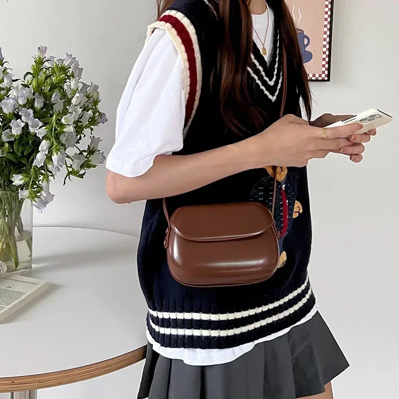 2024 Flapกระเป๋าCrossbodyผู้หญิงMini PUหนังไหล่กระเป๋าและกระเป๋าถือสําหรับสาวสุภาพสตรีSimple Designerกระเป๋า