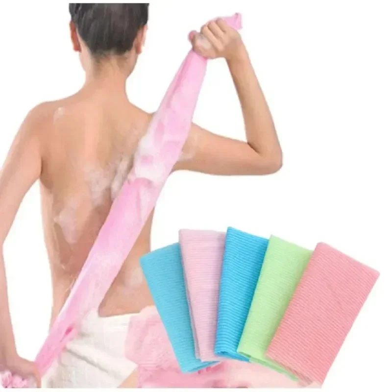 Cinturón de baño exfoliante, paño de ducha largo de nailon, cepillo de baño, exfoliante corporal, correa de depurador de espalda, herramientas de baño de masaje de Spa, Jahс......тичка