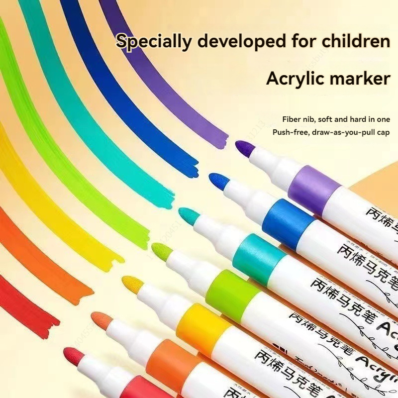 12-80 colori Set Vernice acrilica Pennarello artistico Pittura su roccia per bambini Graffiti Pietra Ceramica Vetro Legno Artigianato fai da te Forniture artistiche
