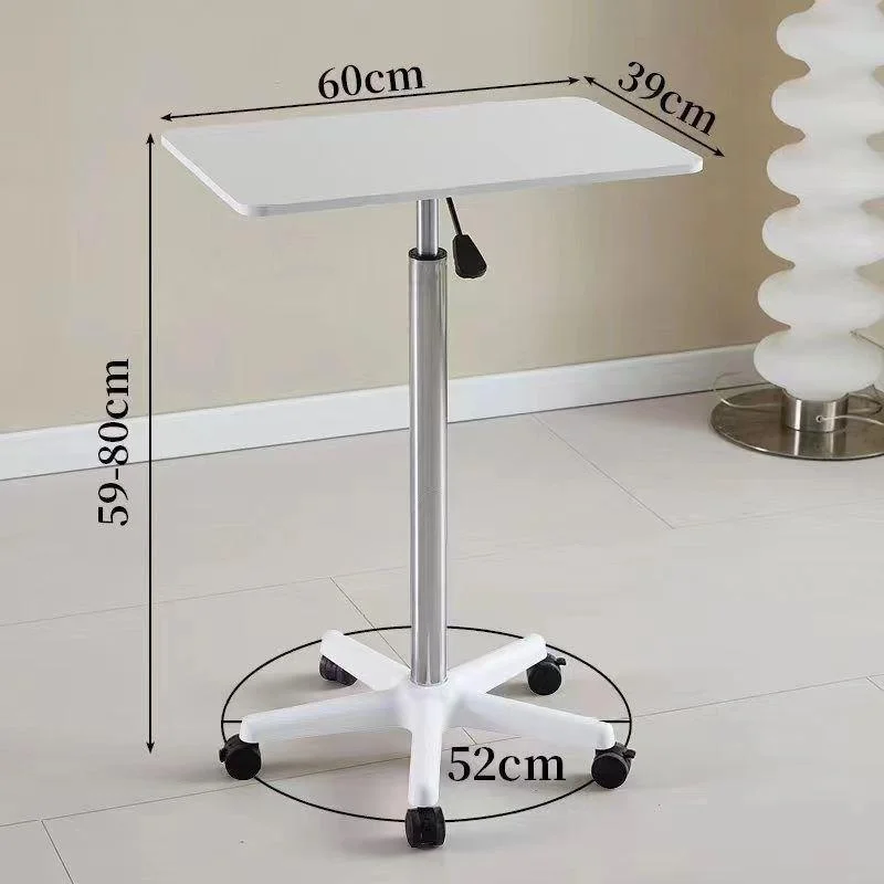 Movable Lifting Small Desk with Pulleys Livingroom Sofa Side Table Mobile Lift Standing Upright Laptop Office Desk for Podium