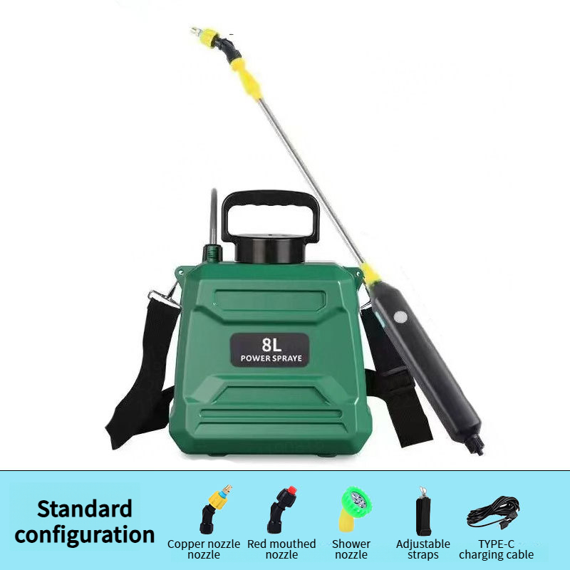 New 8-liter agricultural spray, high pressure sprayer backpack type, electric irrigation disinfection pesticide spray