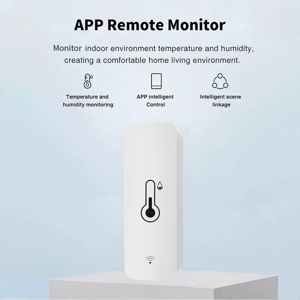 Tuya-Sensor inteligente de temperatura y humedad, Monitor remoto por aplicación para Smart Home, SmartLife, funciona con Alexa, asistente de Google, WiFi