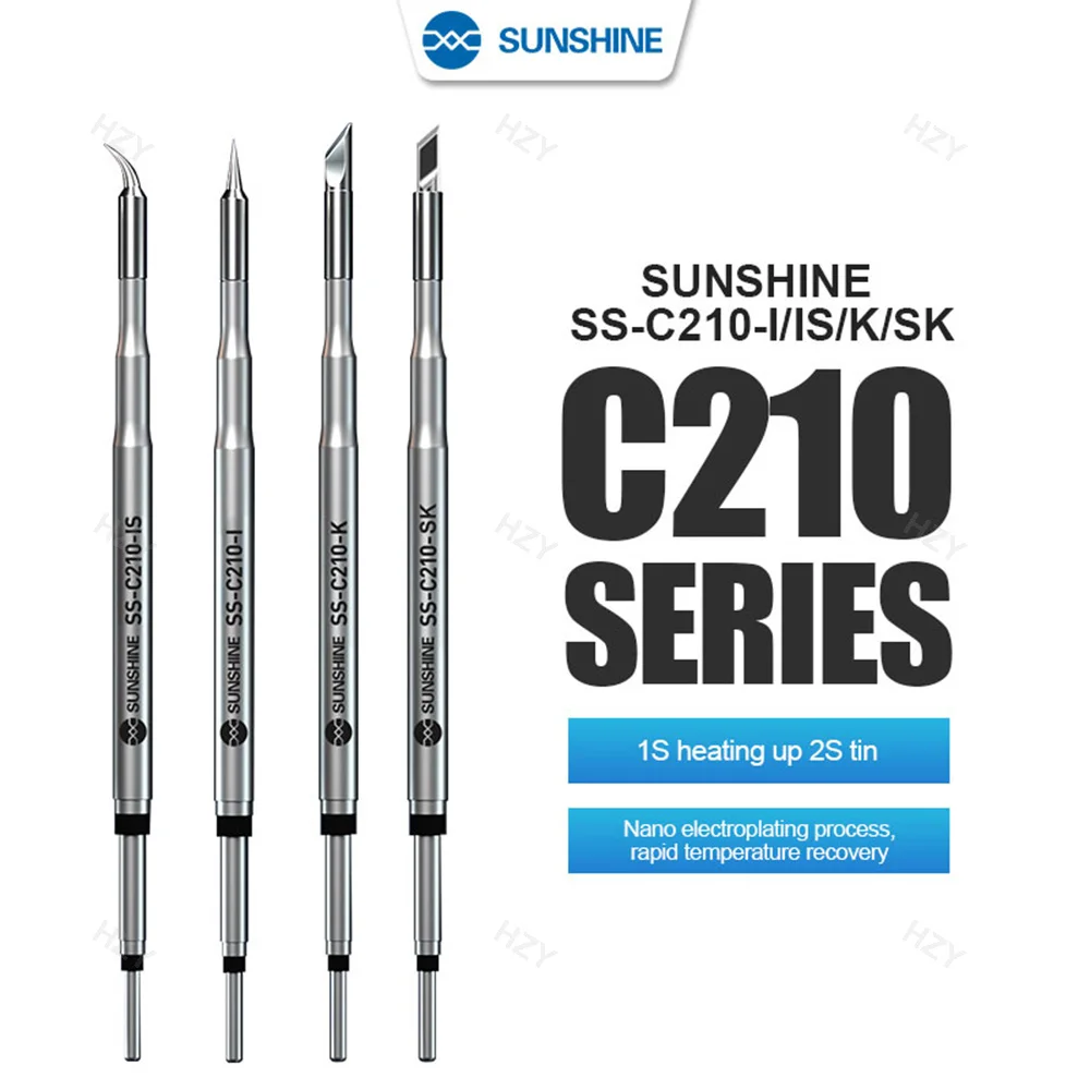SUNSHINE C210-serie Geïntegreerde soldeerbouttips en verwarmingskern Efficiënte warmtegeleiding Temperatuurherstel voor GVM T210