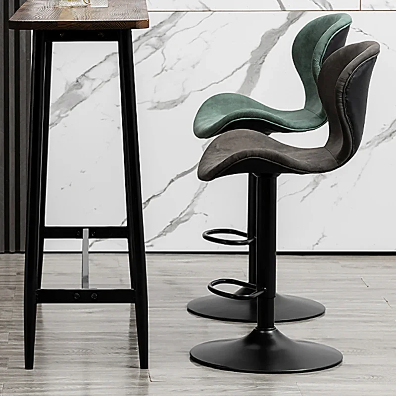 Europäische Art einfache Mode Hebebar Stuhl rotierende Licht Luxus Bar Eisen amerikanischen Stil hohe Rückenlehne Stuhl Home Hocker