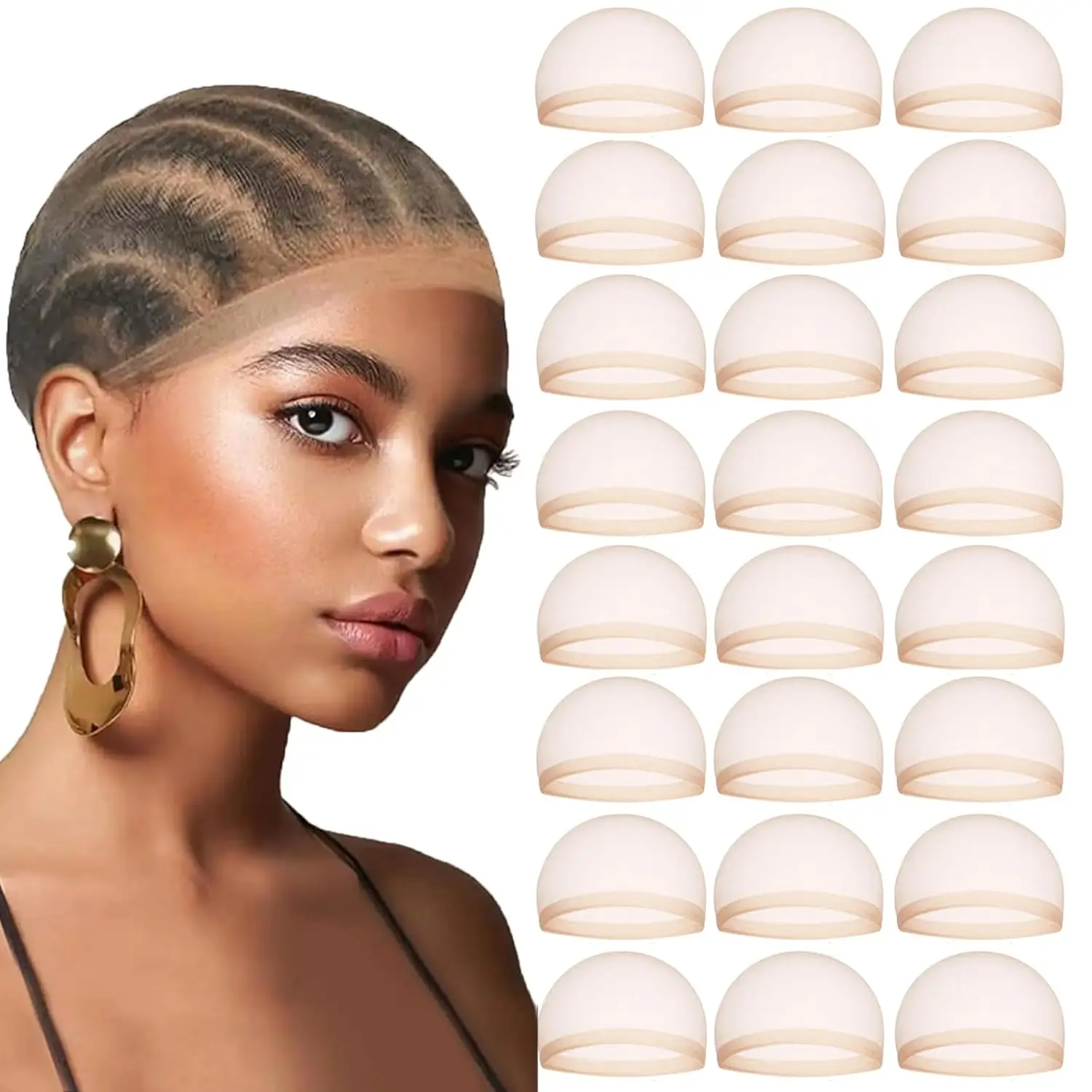 Cuffia per parrucca HD all'ingrosso per donna Cuffia per calza elastica ultrasottile invisibile per parrucche anteriori in pizzo Cuffia per parrucca trasparente Berretto in nylon sottile