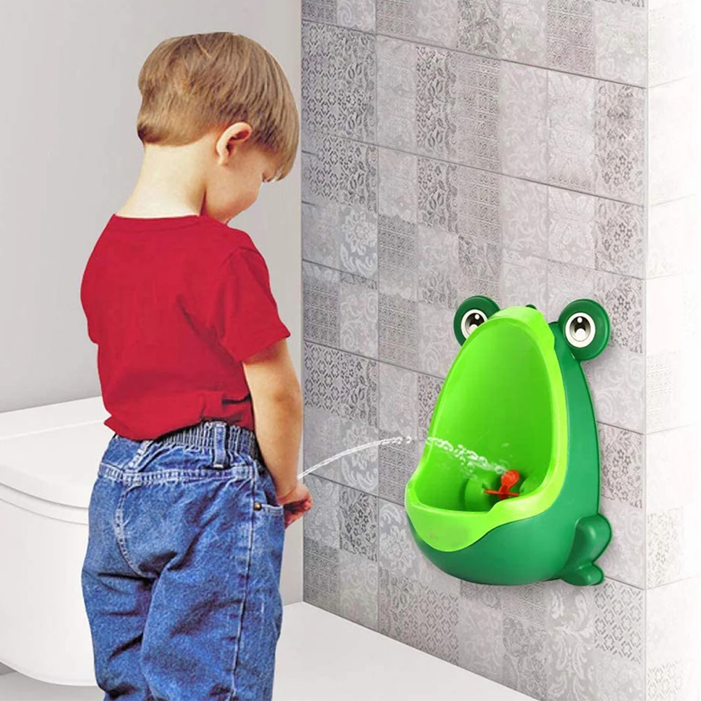 Orinal de pie con forma de rana para bebé, urinario montado en la pared, soporte de entrenamiento para niños, urinario Vertical