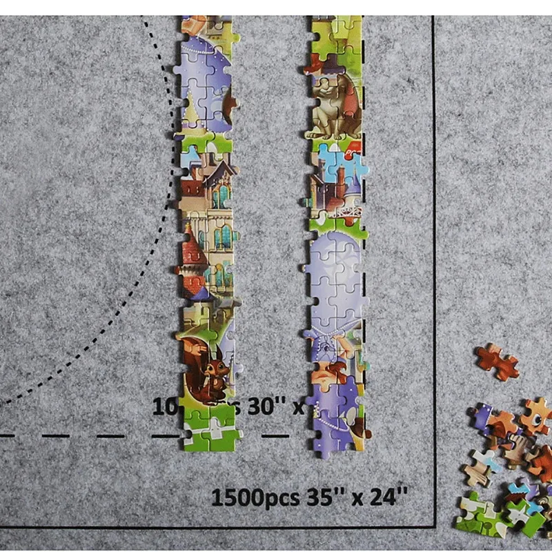 Podkładka do układania puzzli Mata filcowa do układania puzzli Koc do układania puzzli do 1500 elementów Akcesoria do puzzli Nowa przenośna mata (tylko mata)