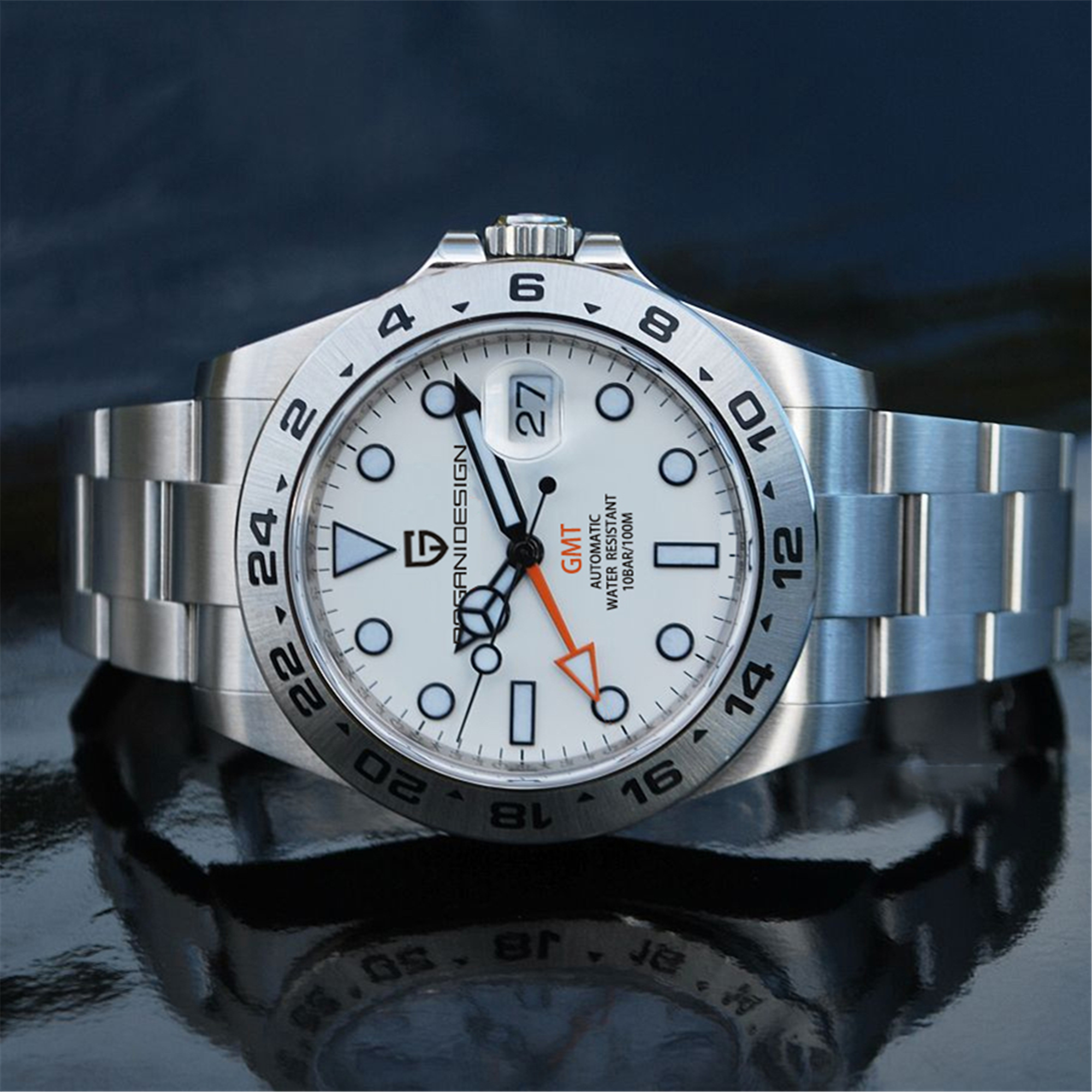 2024 PAGANI Design Neue männer Automatische Mechanische Uhren GMT Uhr 42mm Saphir Edelstahl Wasserdichte Uhr Reloj Hombre