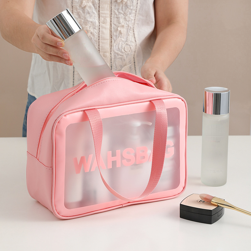Sac à cosmétiques étanche, Portable, grande capacité, sac de lavage Transparent, voyage, gommage en PVC, sac de rangement de cosmétiques, sac de natation en PU