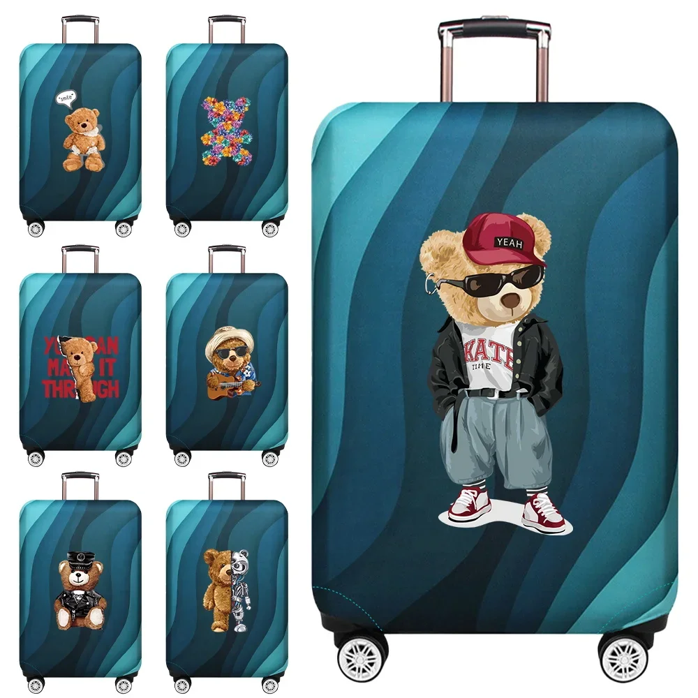 Fundas para maletas, cubierta para caja de carrito portátil, traje para bolsa de 18-32 pulgadas, cubierta antipolvo de tela elástica, accesorios de viaje, serie Bear