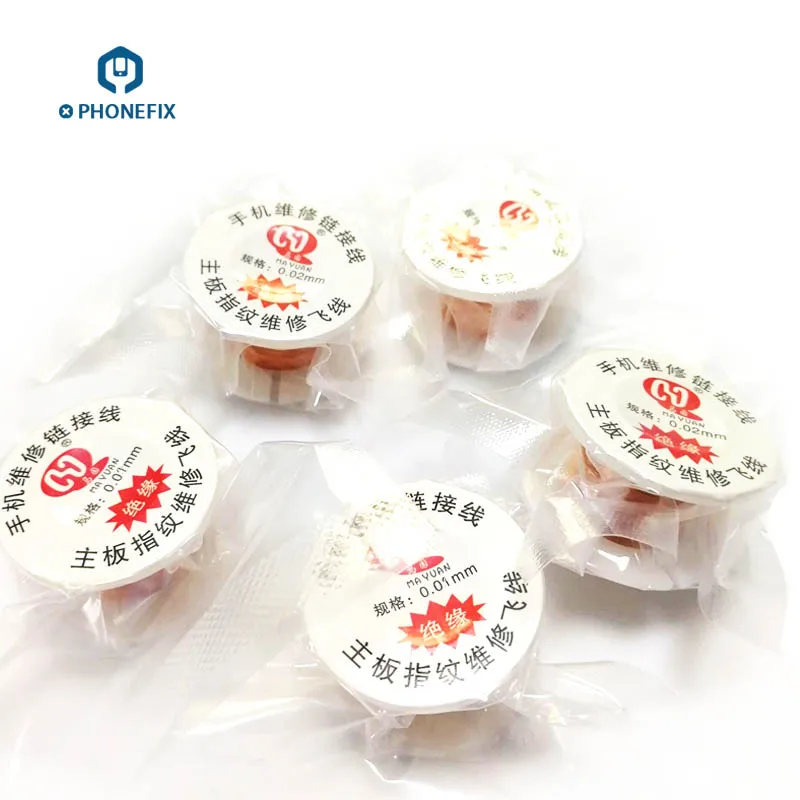 0.01Mm 0.02Mm Cách Nhiệt Đồng Liên Kết Dây Điện Thoại Di Động PCB Sửa Chữa Dây Nhảy Dây Cho iPhone Bo Mạch Chủ PCB Hàn Sửa Chữa dụng Cụ
