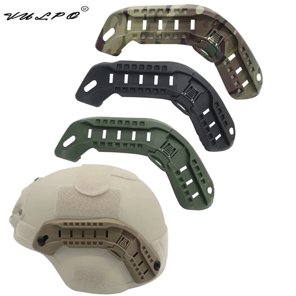 VULPO táctico MICH2000 casco guía lateral riel ARC casco montaje riel caza Airsoft Mich 2000 accesorios para casco