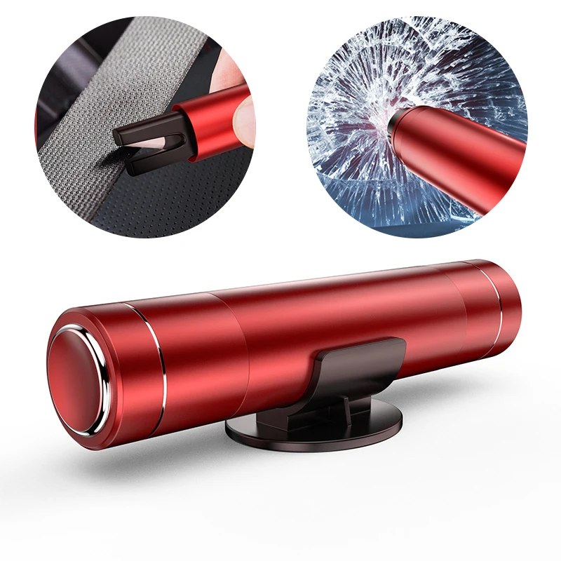 Martillo de seguridad para coche, rompecristales de coche, martillo de emergencia, cúter para cinturón de seguridad, herramienta para coche, martillo de Escape salvavidas, aleación de aluminio