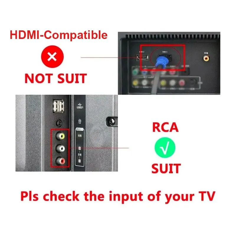 HDMI-compatible To AV RCA Adapter Converter MINI Box RCA AV CVSB LR Video Composite AV Scaler Converter For PC HDTV Projector