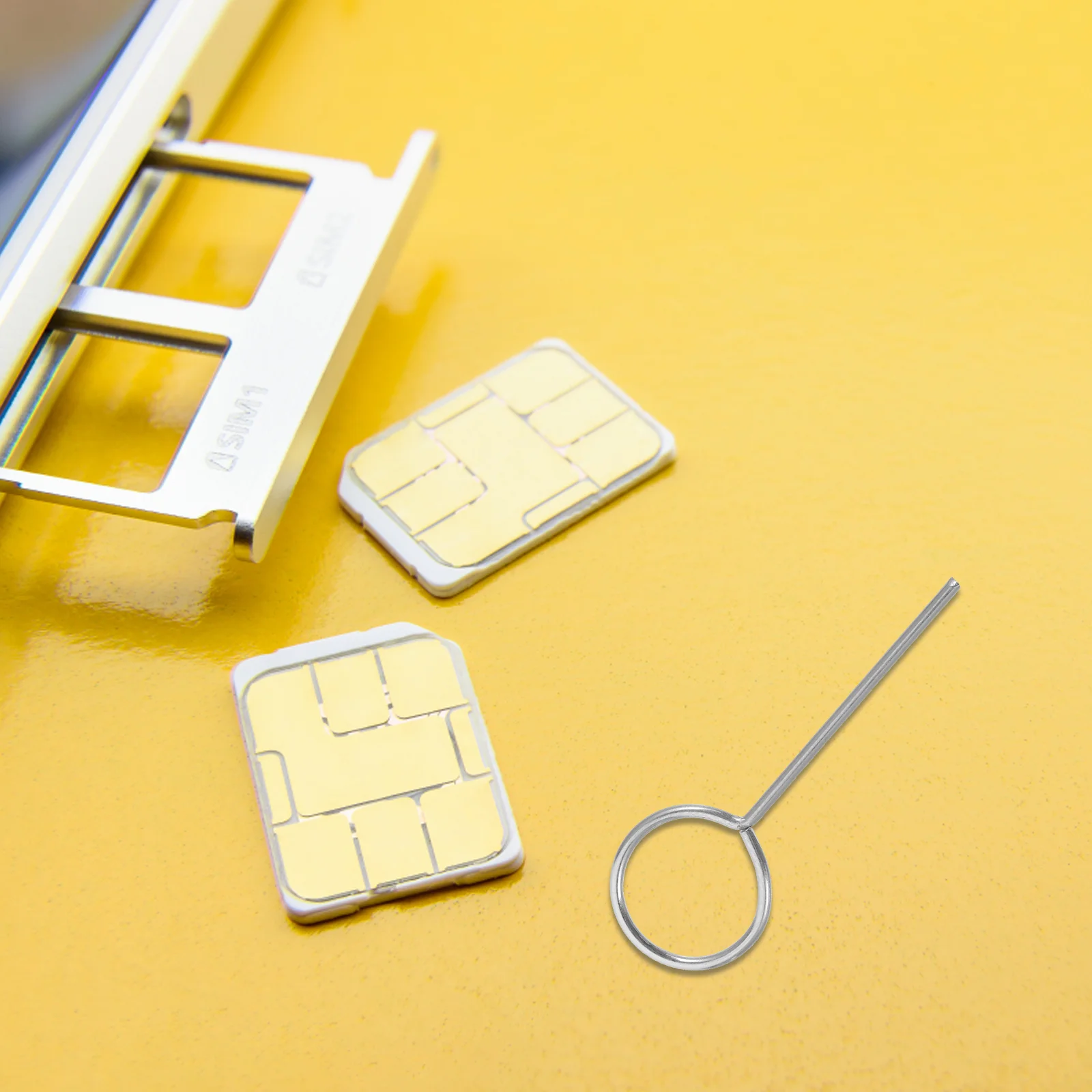 スマートフォン用のステンレス鋼の缶,携帯電話のカードを取り外しするための栓抜き,SIMカード用,100ユニット