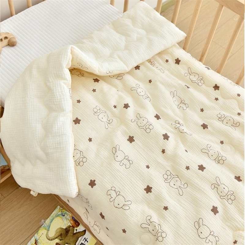 Couette Crème Coréenne en Coton Pur Mousseline pour Bébé, Couverture Chaude et Douce pour les Quatre Saisons, Literie Enveloppée, Livraison Directe