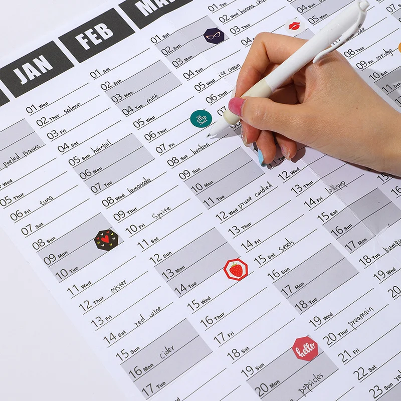 Newest 2026 Calendar Large Wall Calendar 365 Days Planner Sheet To Do List Check-In Plan Daily Weekly Agenda Schedule Organizer